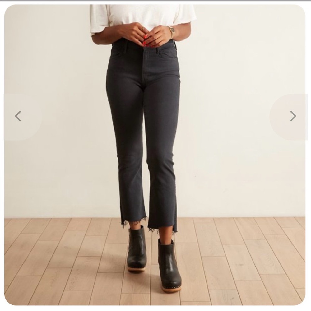MOTHER Black Cropped Ankle Jeans